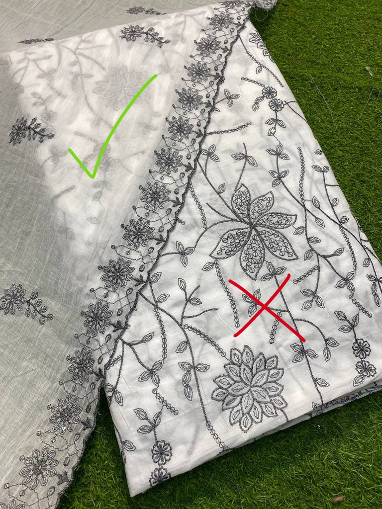 White Pink Organic Mulmul Dupatta main image 0