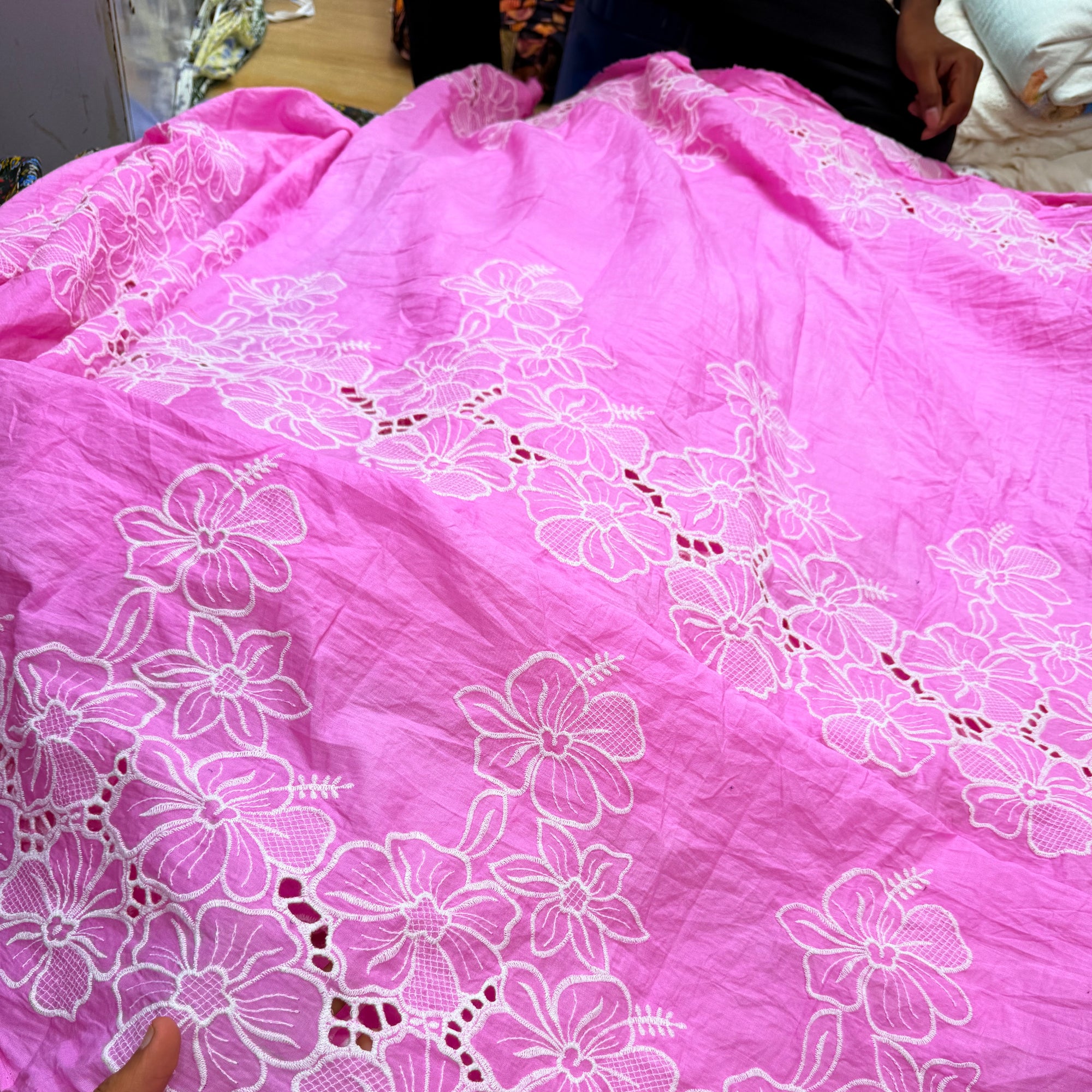 Most Premium Pure Cotton Hakuba Chikankari Fabric (Big WIDTH!!)