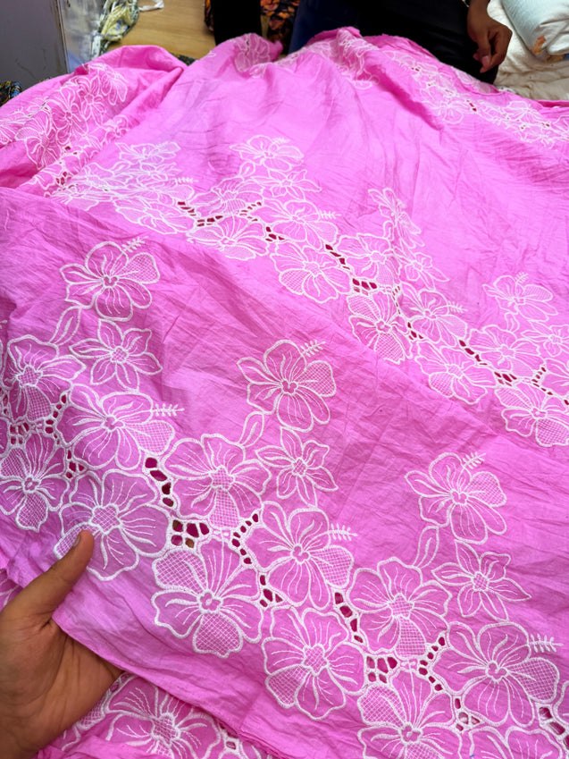 Most Premium Pure Cotton Hakuba Chikankari Fabric (Big WIDTH!!)