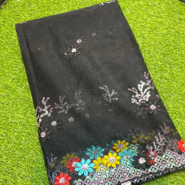 PREMIUM Embroidered Net Fabric On SALE Cut Size Of 6.80Meter