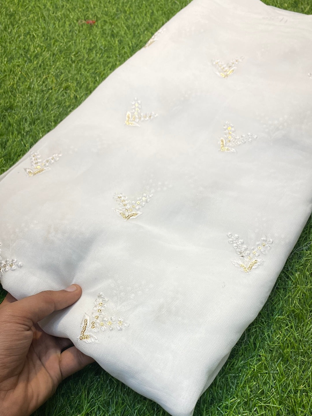 Premium Pure Viscose Dyeable Quality Of Georgette With Sequin Embroidery