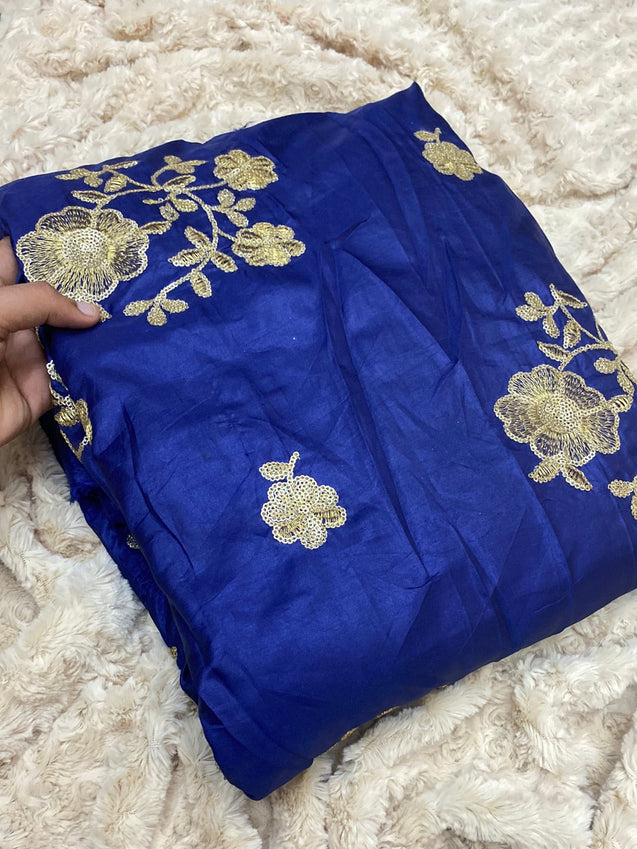 PREMIUM PURE EMBROIDERED SILK FABRIC On SALE Cut Size Of. 5.50 Meter