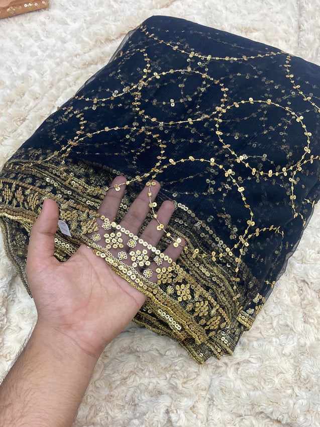 PREMIUM EMBROIDERED NET Fabric On SALE Cut Size Of. 8 Meter