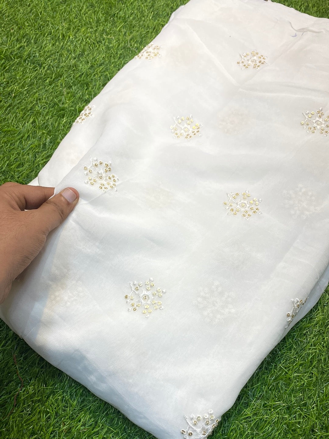 Premium Pure Viscose Dyeable Quality Of Georgette With Sequin Embroidery