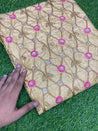 PREMIUM PURE EMBROIDERED SILK FABRIC On SALE Cut Size Of. 1.60 Meter