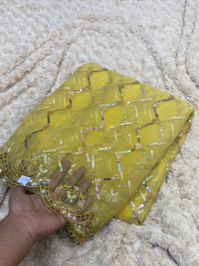 PREMIUM EMBROIDERED NET Fabric On SALE Cut Size Of. 6 Meter