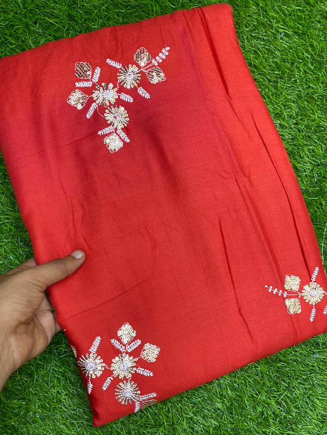 PREMIUM EMBROIDERED COTTON Fabric On SALE Cut Size Of. 3.40 Meter
