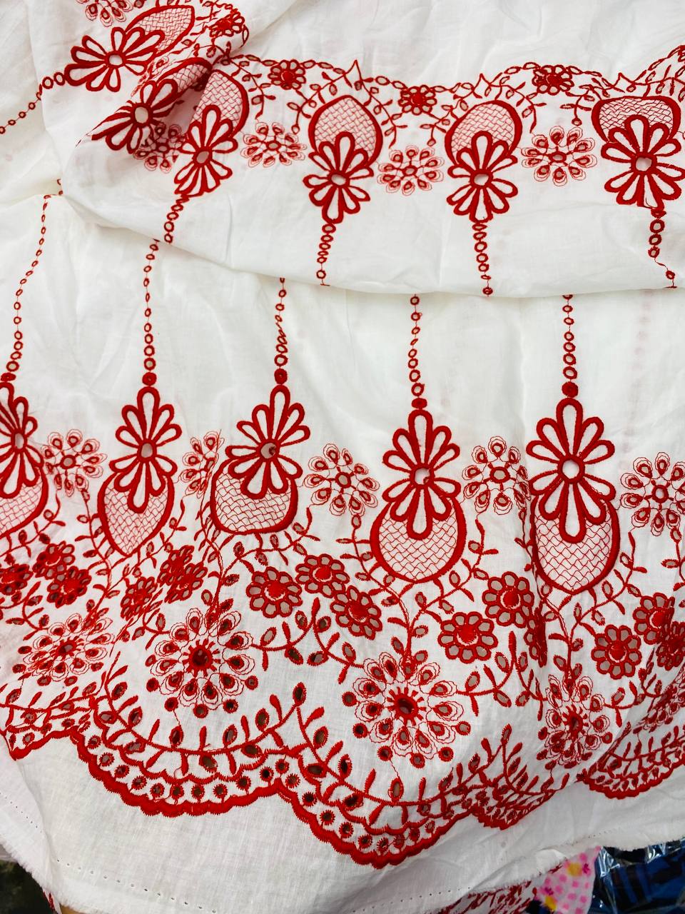 Premium Pure Cotton BRANDED Hakuba Chikankari FABRIC (Big WIDTH!!)