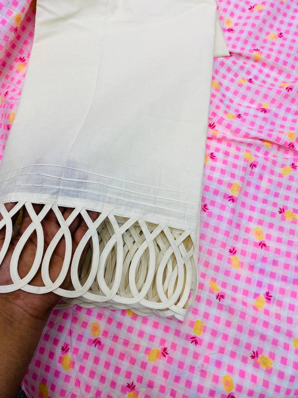 Premium Pure Cotton Suit Sets (Fancy LACE Pintex Work)