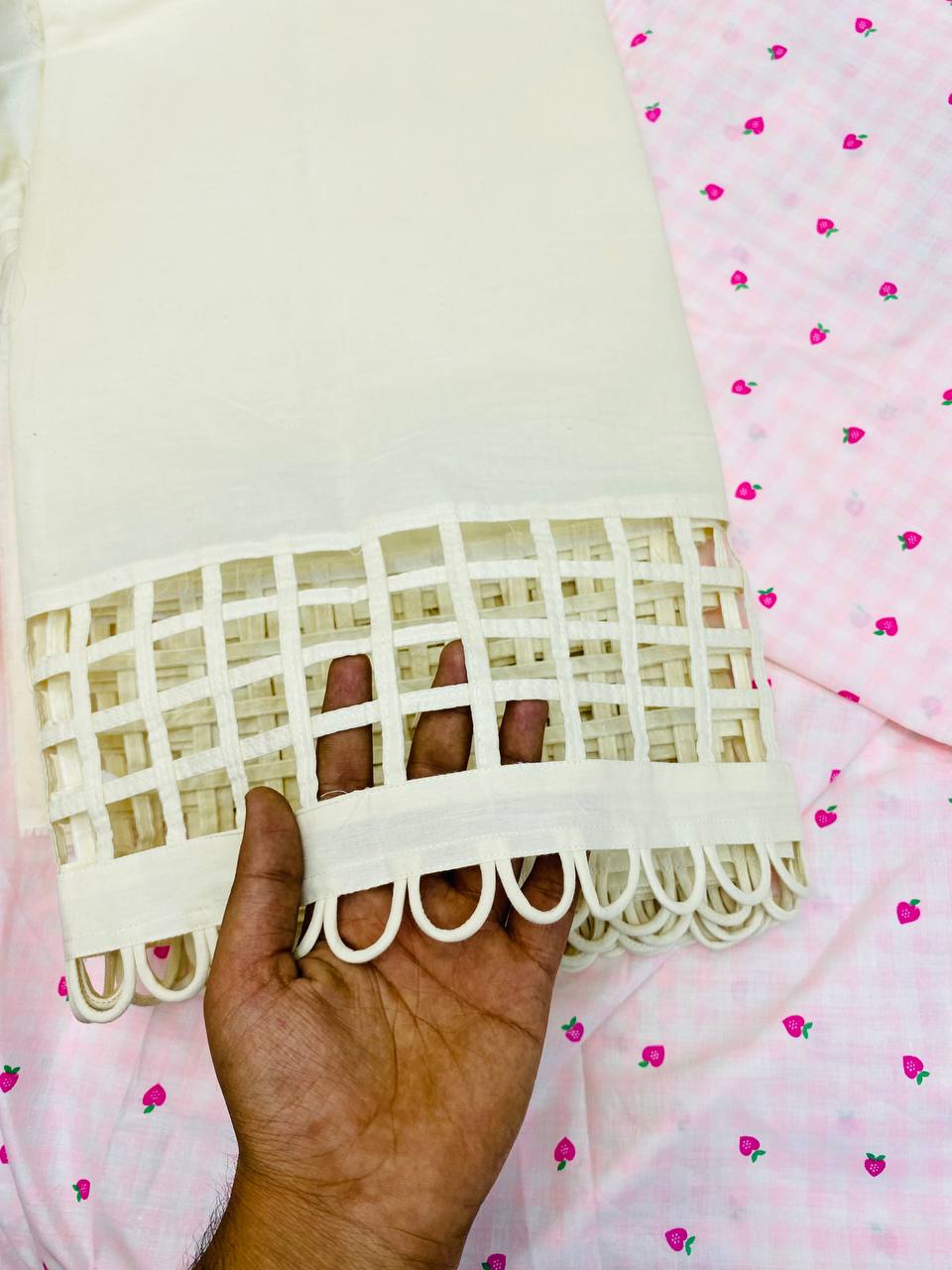 Premium Pure Cotton Suit Sets (Fancy LACE Pintex Work)