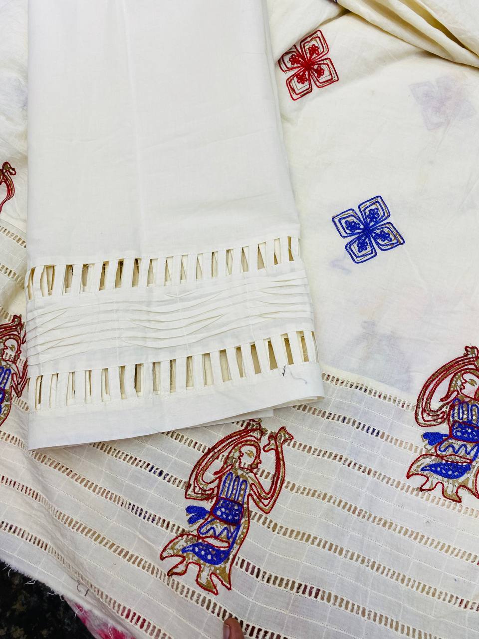 Premium Pure Cotton Suit Set (Fancy LACE Pintex Work)