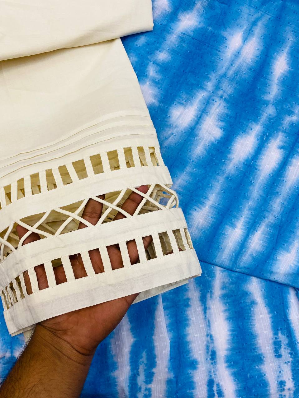 Premium Pure Cotton Suit Set (Fancy LACE Pintex Work)