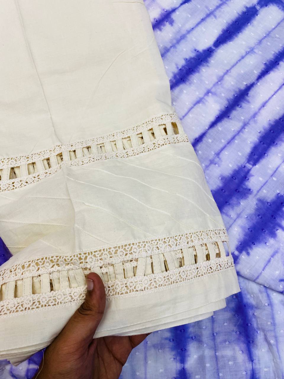 Premium Pure Cotton Suit Set (Fancy LACE Pintex Work)