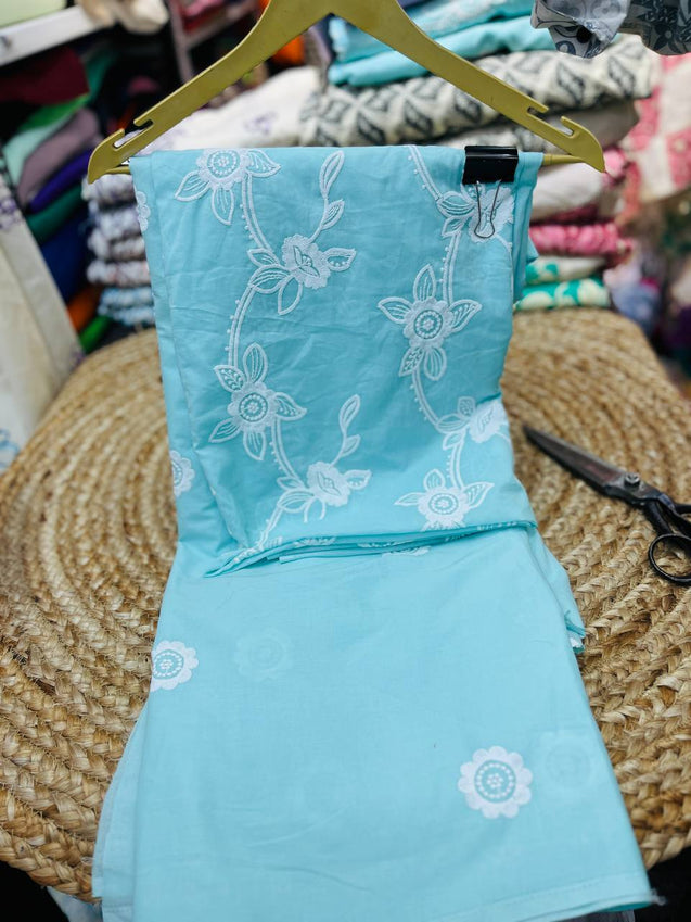 Premium Pure Cotton Suit Sets (Fine Lakhnawi Work)