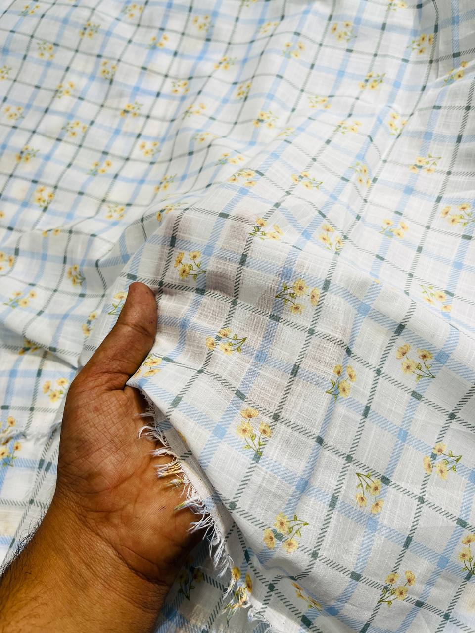 Most Premium Pure LINEN Cotton FABRIC Printed (Big WIDTH!!)