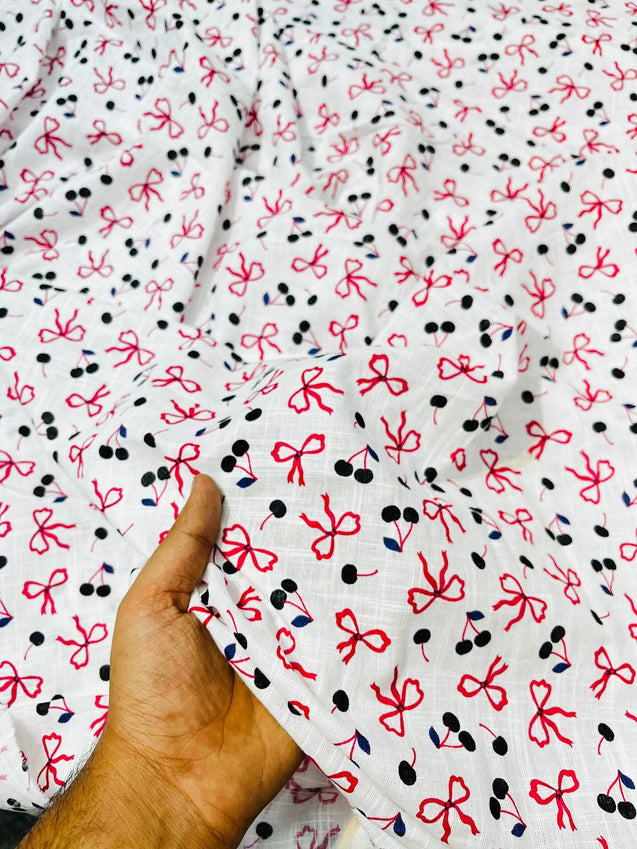 (SALE) Most Premium Pure LINEN Cotton FABRIC Printed (Big WIDTH!!)