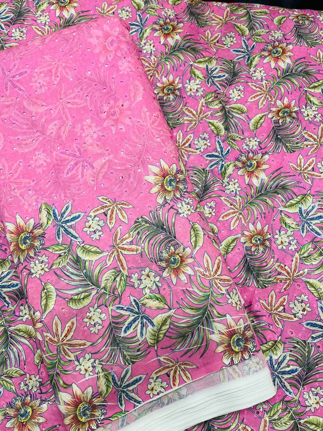 Premium Pure Cotton Hakuba Chikankari Suit Set