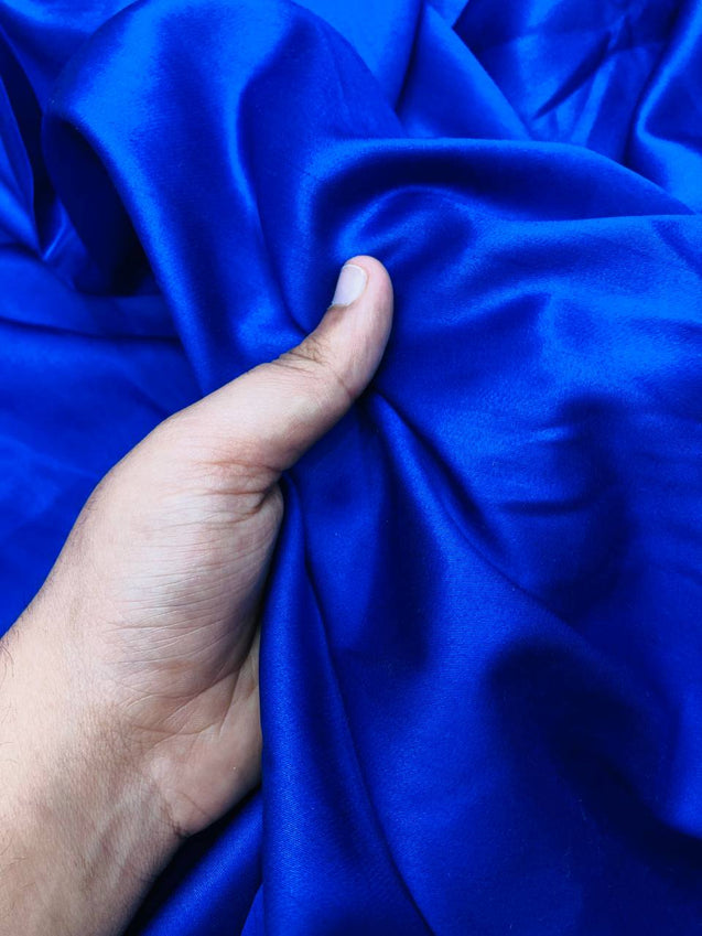 Most Premium Pure Modal Cotton Satin FABRIC (Big WIDTH!!) - Royal Blue
