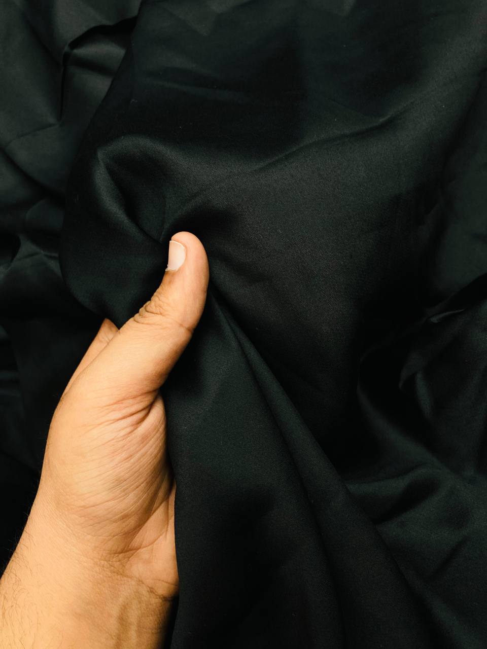 Most Premium Pure Modal Cotton Satin FABRIC (Big WIDTH!!) - BLACK