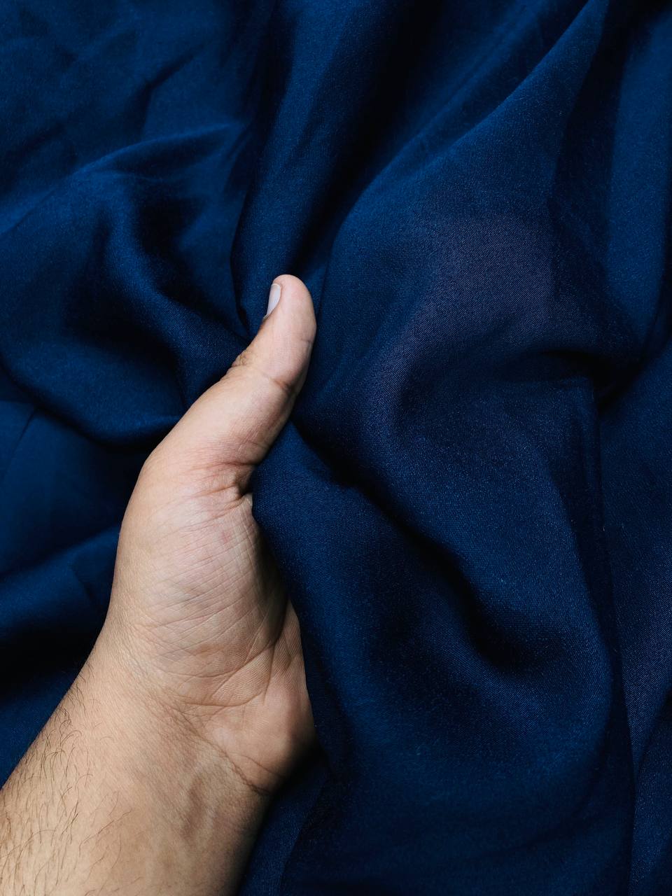 Most Premium Pure Modal Cotton Satin FABRIC (Big WIDTH!!) - DARK BLUE