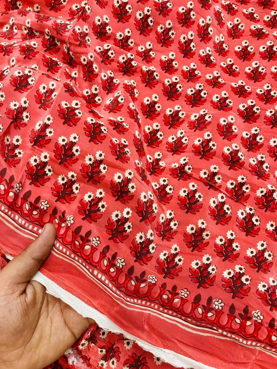 Most Premium BRANDED Pure Natural CREPE PRINTED FABRIC (Big WIDTH!!)