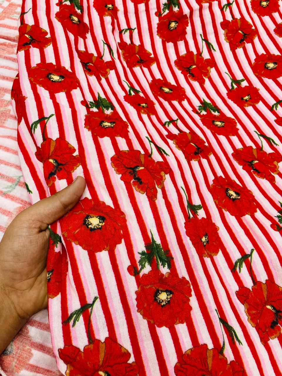 Most Premium Pure Double Cloth Cotton PRINTED FABRIC (Big WIDTH!!)
