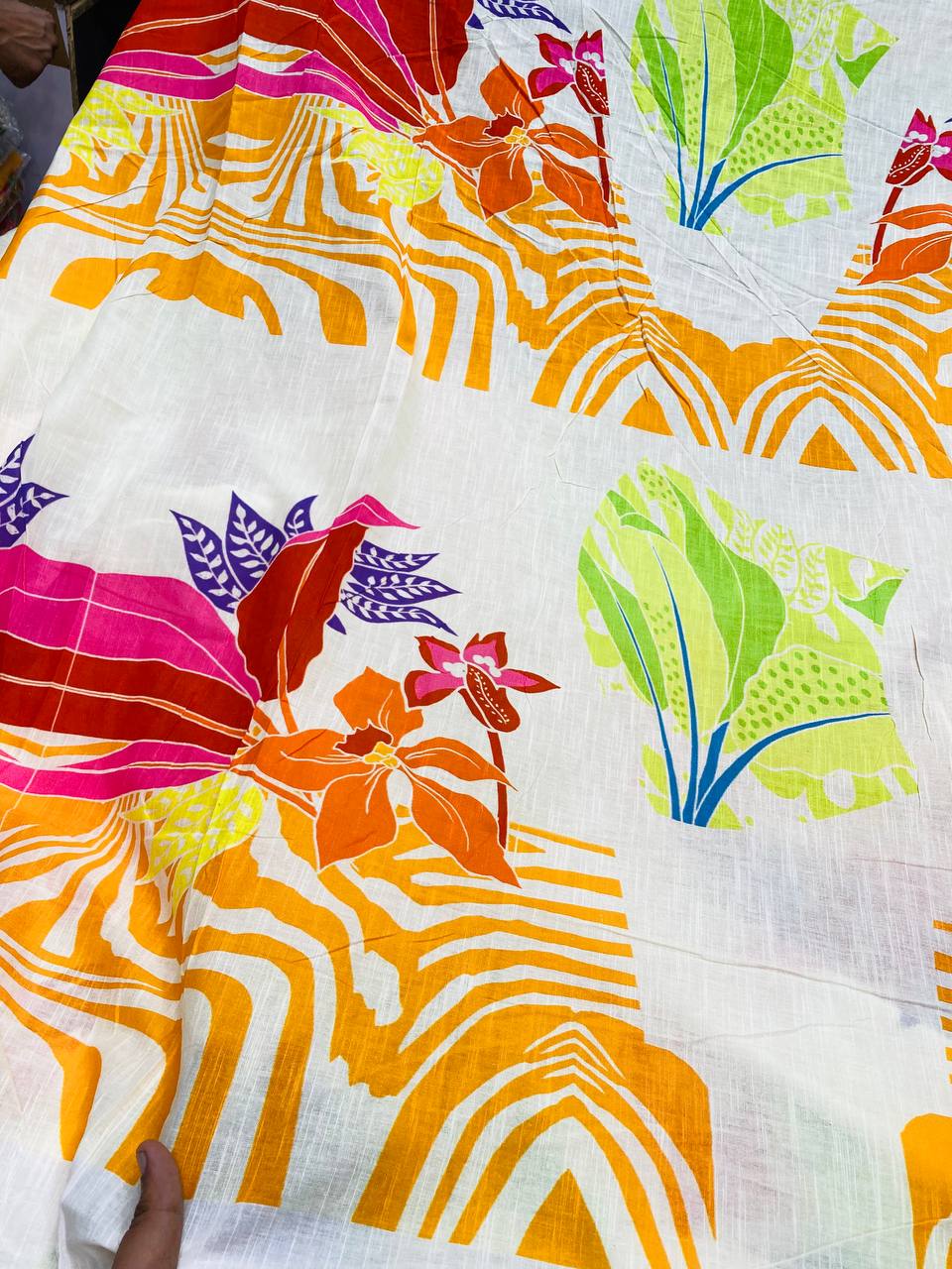 Most Premium BRANDED Pure LINEN Cotton PRINTED FABRIC (Big WIDTH!!)