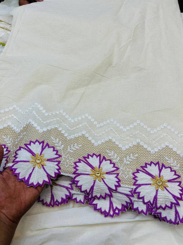 Premium Fine Thread Embroidery On Pure Cotton 80*80 FABRIC (Big WIDTH!!)