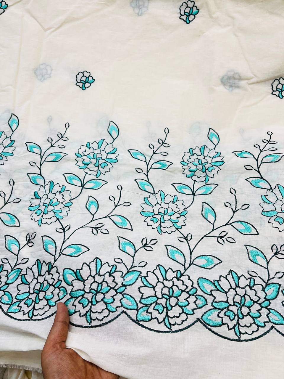 Premium Fine Thread Embroidery On Pure Cotton 80*80 FABRIC (Big WIDTH!!)