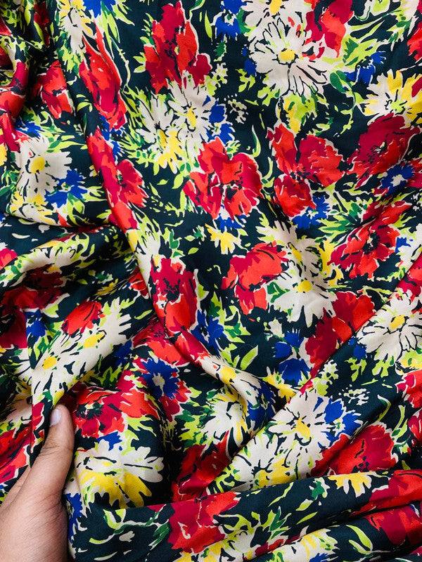 Most Premium BRANDED Pure Gajji Silk PRINTED FABRIC (Big WIDTH!!)