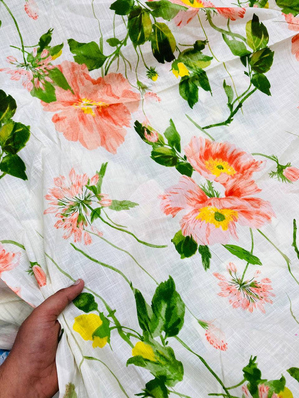 Most Premium BRANDED Pure LINEN Cotton PRINTED FABRIC