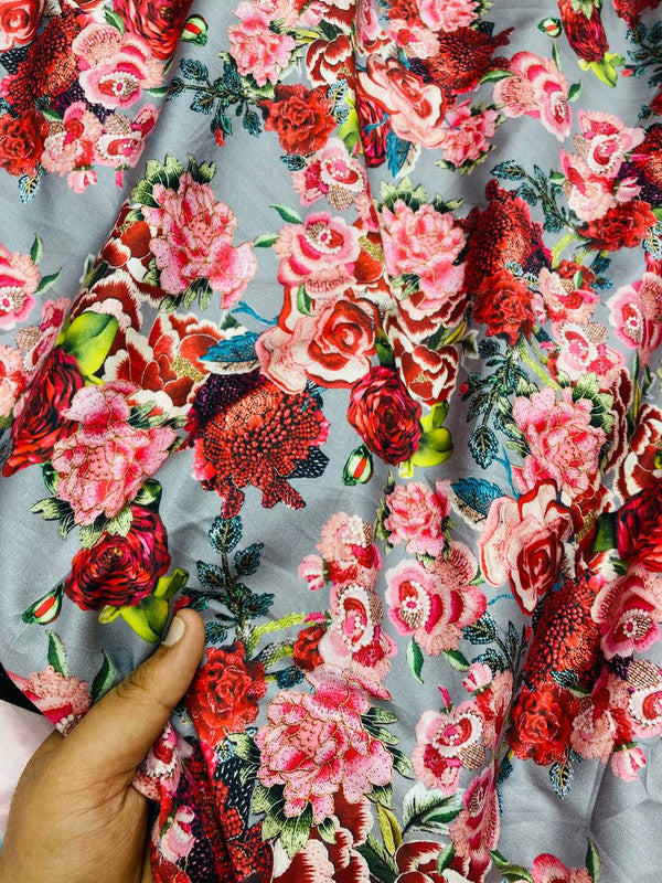 Most Premium Pure Modal PRINTED Cotton Satin FABRIC (Big WIDTH!!)