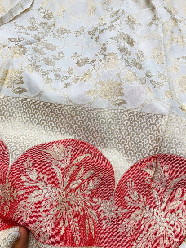 MOST Premium CREPE SILK FABRIC ZARI WORK (Dyeable Also)