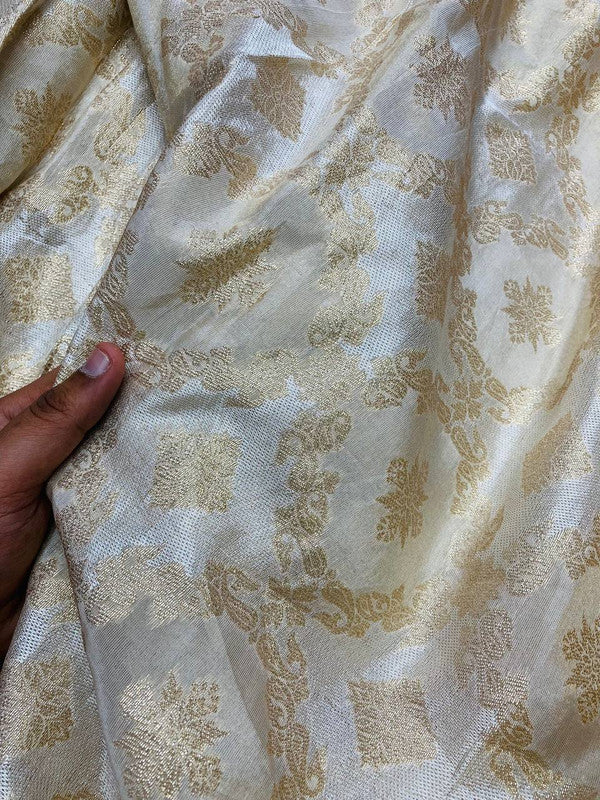 MOST Premium Russian (Cosmos) SILK FABRIC ZARI WORK (Dyeable Also)