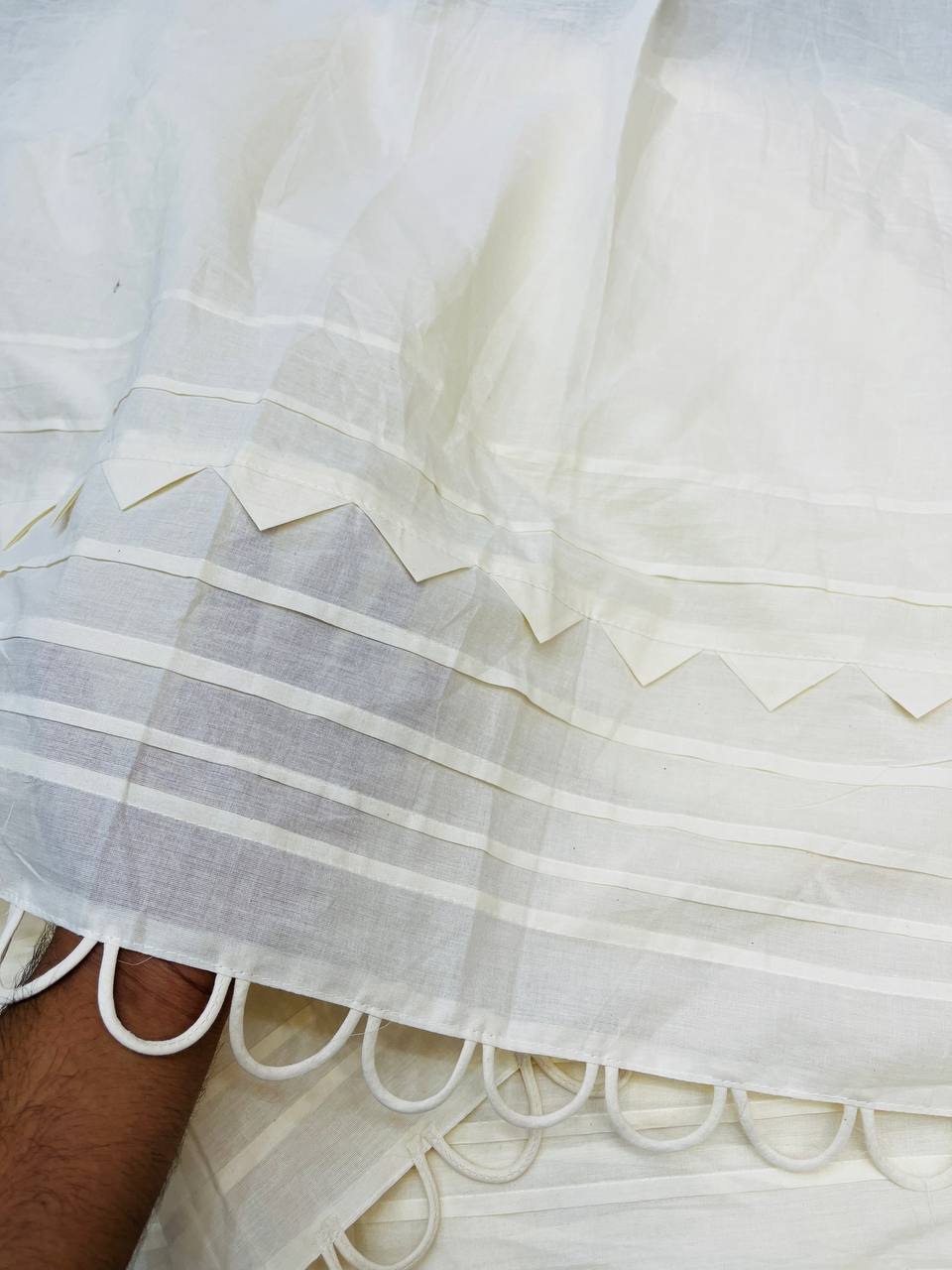 Most Premium Fancy Handwork Pintex Border Cotton FABRIC