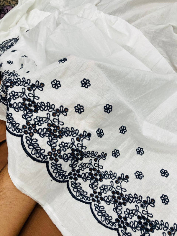 Premium Hakuba Chikankari Embroidery On Pure Cotton FABRIC (Big WIDTH!!)