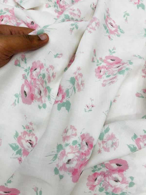 Most Premium BRANDED Pure LINEN Cotton PRINTED FABRIC (Big WIDTH!!)