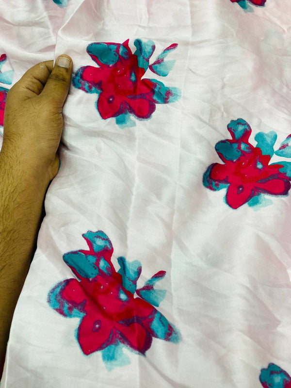 Most Premium Pure Modal PRINTED Cotton Satin FABRIC (Big WIDTH!!)