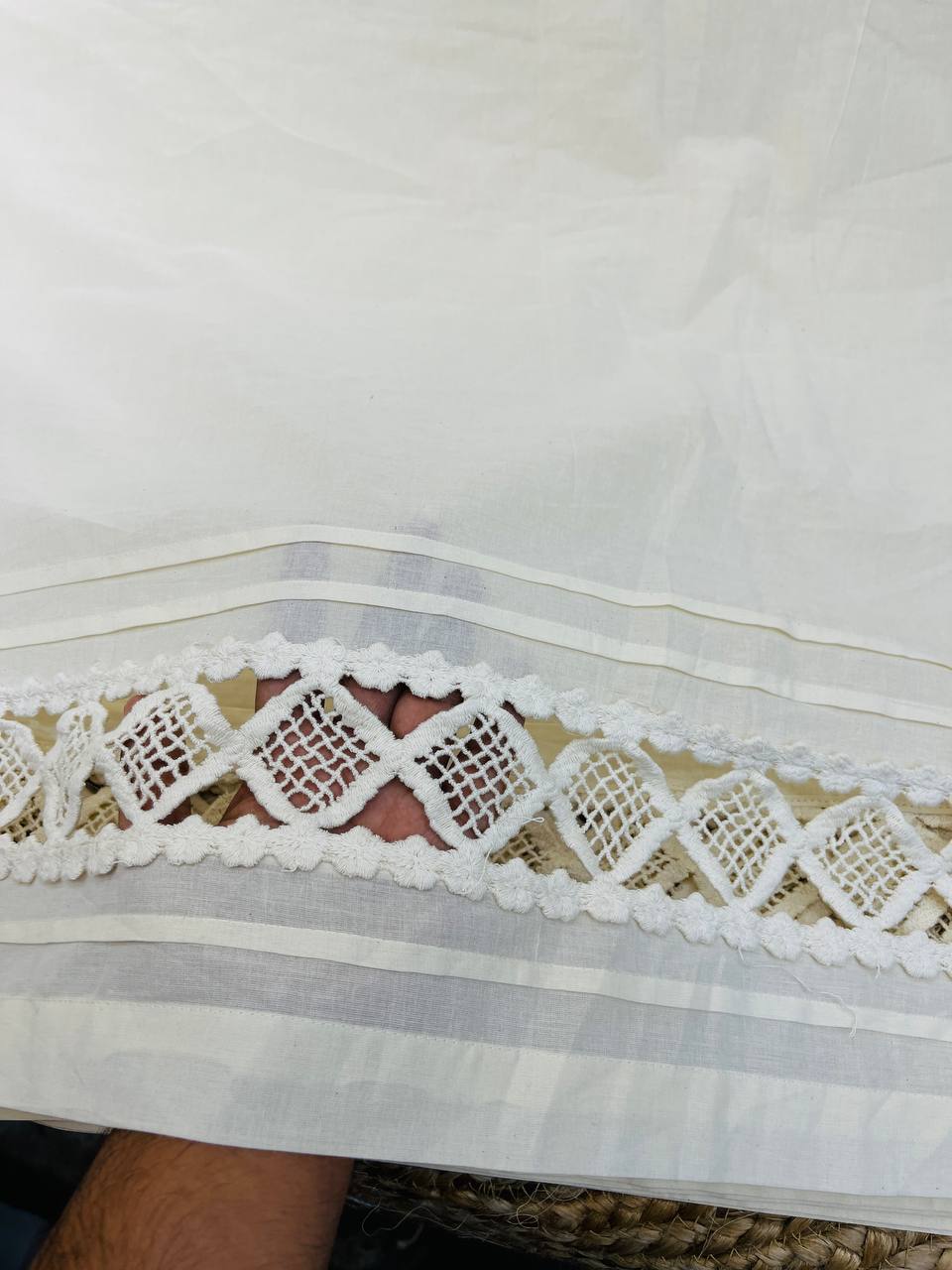 Premium Pure Cotton Handwork Pintex Border