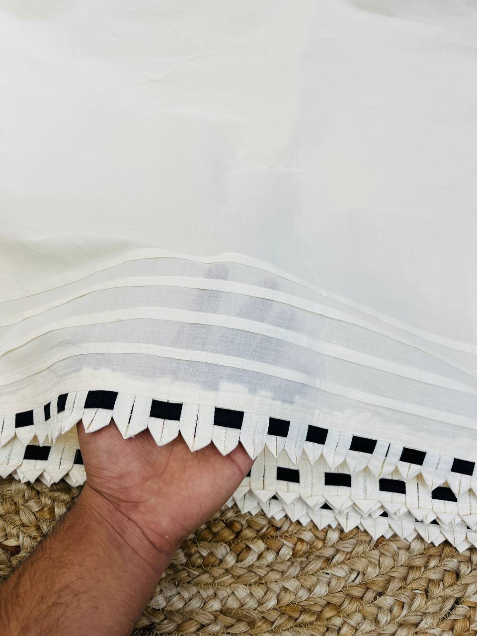 Premium Pure Cotton Handwork Pintex Border