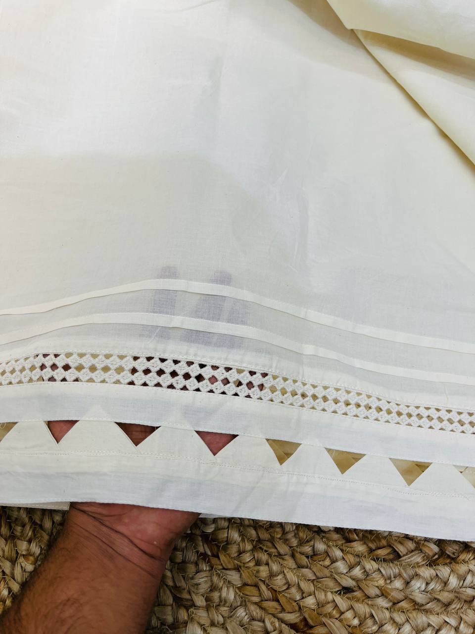 Premium Pure Cotton Handwork Pintex Border