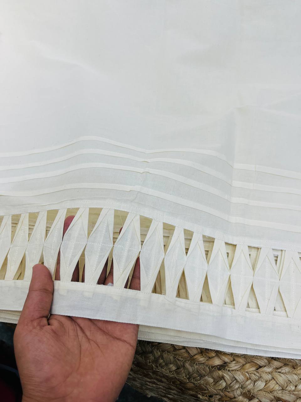 Premium Pure Cotton Handwork Pintex Border