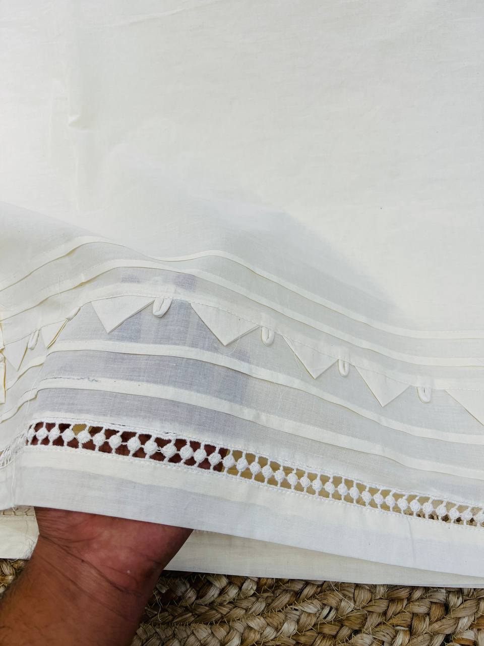 Premium Pure Cotton Handwork Pintex Border