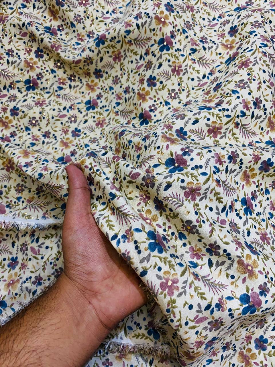 Most Premium Pure Muslin Cotton Fabric With Digital PRINTED