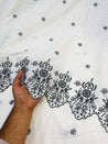 Premium Fine Thread Embroidery On Pure Linen Cotton FABRIC
