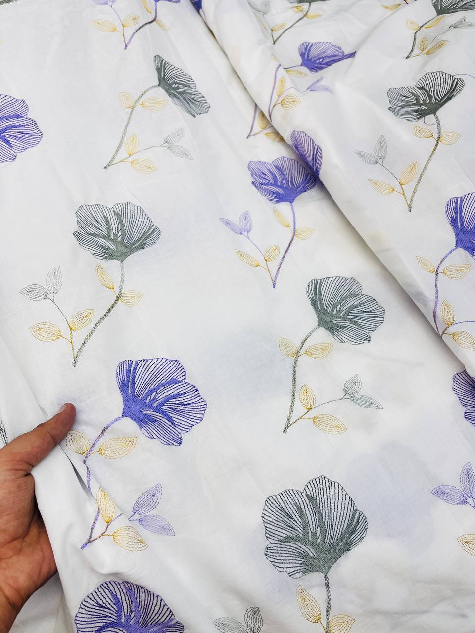 Premium Fine Thread Embroidery On Pure Cotton 80*80 FABRIC (Big WIDTH!!)