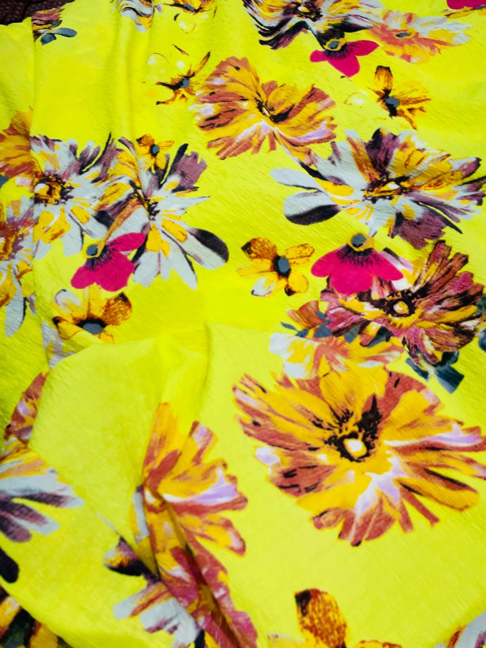 Premium Pure Imported Double Crepe Crushed FABRIC Digital Printed (Big WIDTH!!)