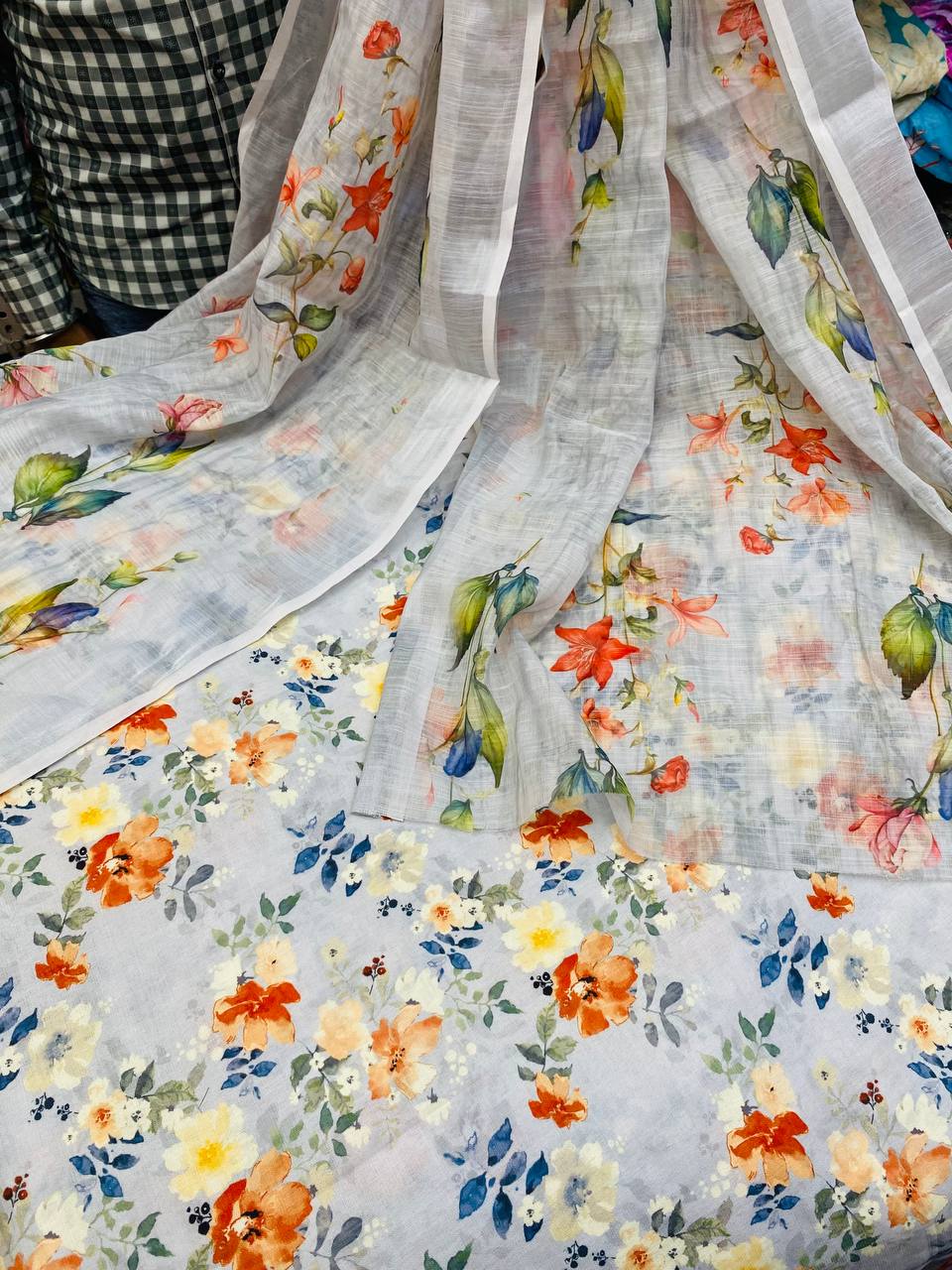 Premium Pure Linen Cotton Printed Suit Set