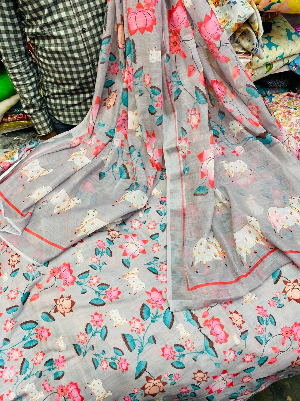 Premium Pure Linen Cotton Printed Suit Set