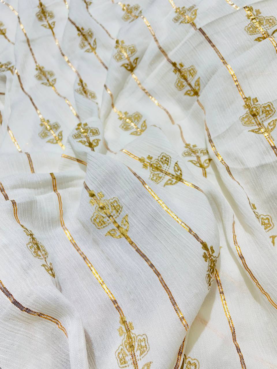 Most Premium Pure Modal FABRIC Printed With Fine Zari Weaving
